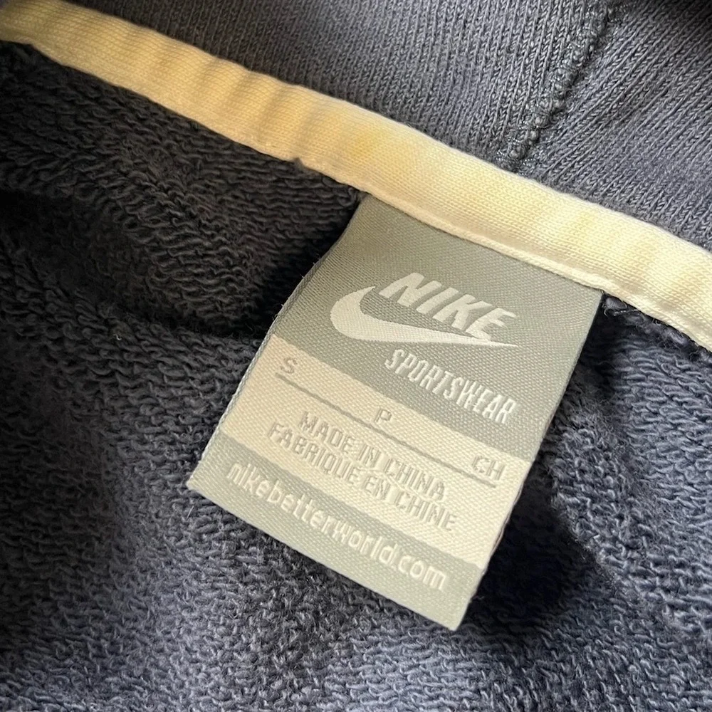Nike Sportswear Hoodie Womens S Grey Full Zip Flocked Logo 503546-400 Athleisure